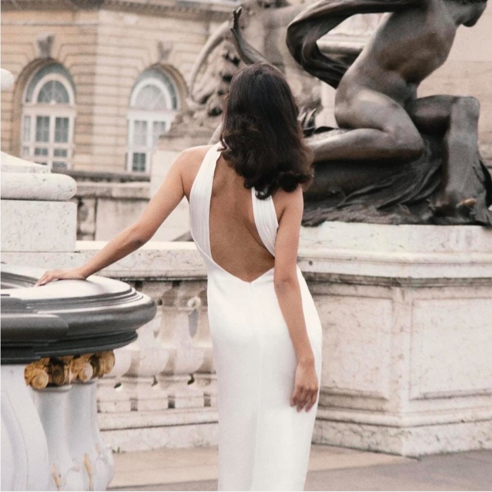 Meshki Ivory Backless Gown